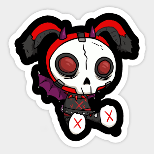 Goth Bat Bunny Sticker